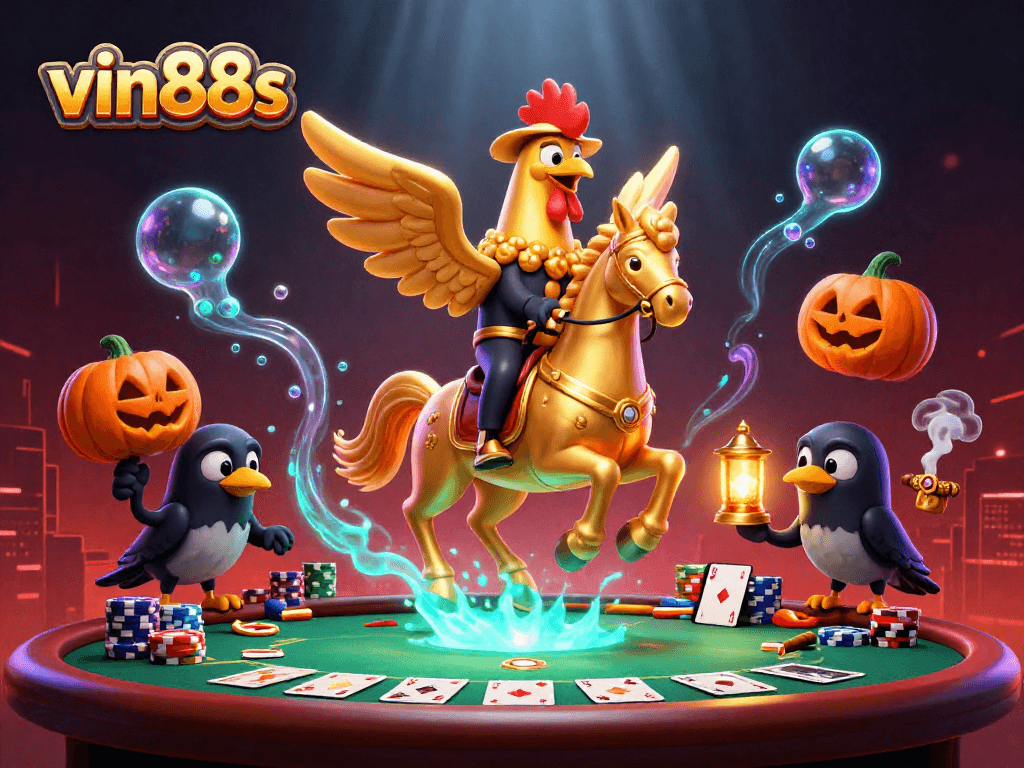 Experience thrilling gameplay with vin88s in a vibrant casino scene featuring dynamic poker excitement.