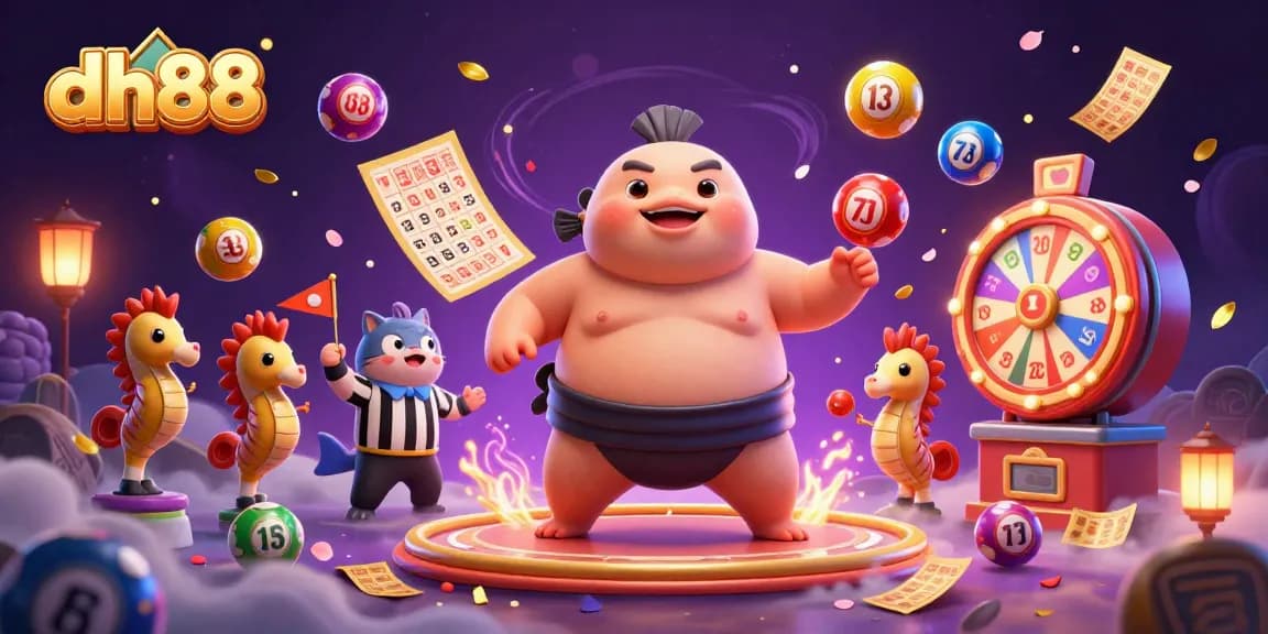 Experience thrilling gameplay at dh88 with a whimsical underwater casino scene featuring a fugu and a referee.