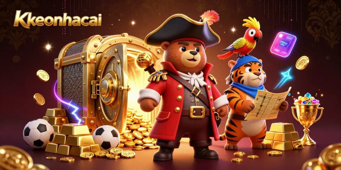 keonhacai captures dynamic sports betting excitement with pirate bears and tigers amid treasure and sports elements