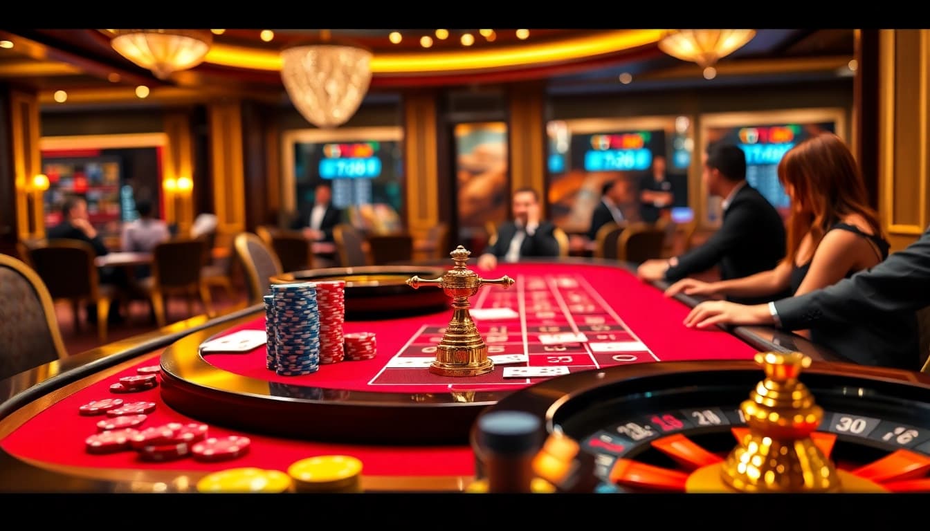 Engage in thrilling games at TT88's vibrant casino table with poker cards and colorful chips.