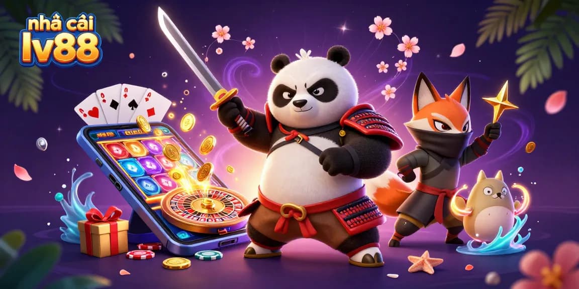 Engage with the dynamic casino scene at nhà cái lv88 featuring vibrant gaming action and colorful characters.