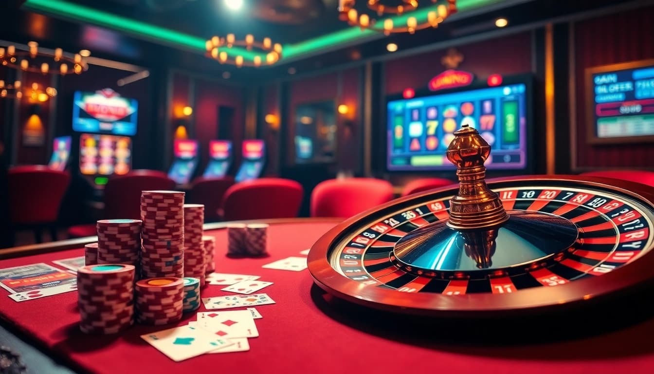 Play a thrilling game at KJC, featuring vibrant casino elements and engaging interfaces.