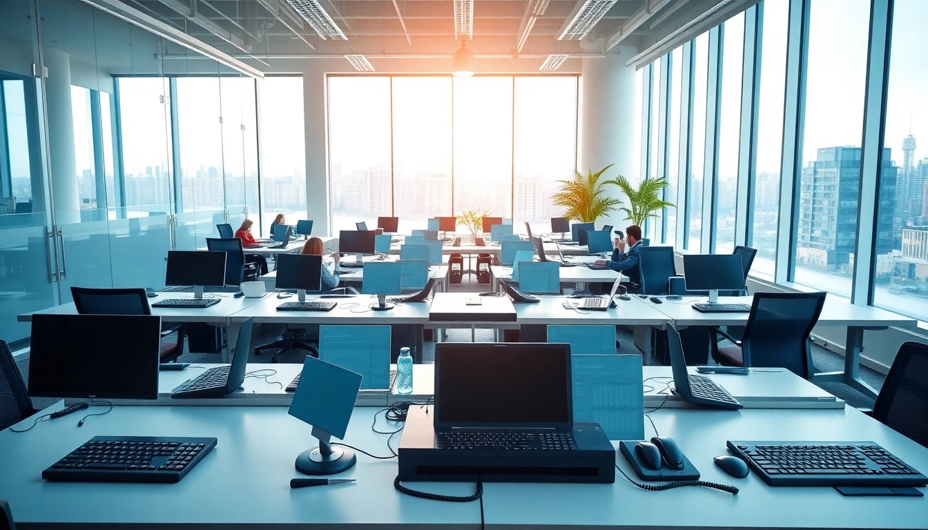 Enhance your knowledge about top business phone providers in a modern office environment.