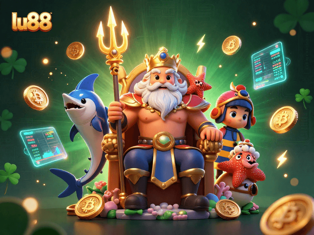 Experience vibrant gameplay at lu88 with Neptune and exciting slot elements in a dynamic 3D scene.