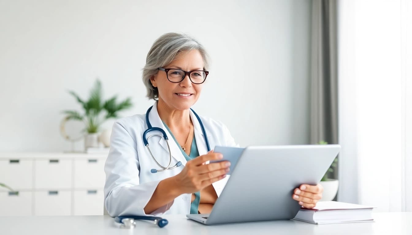 Access online medical advice from real doctors with a compassionate doctor consulting digitally.