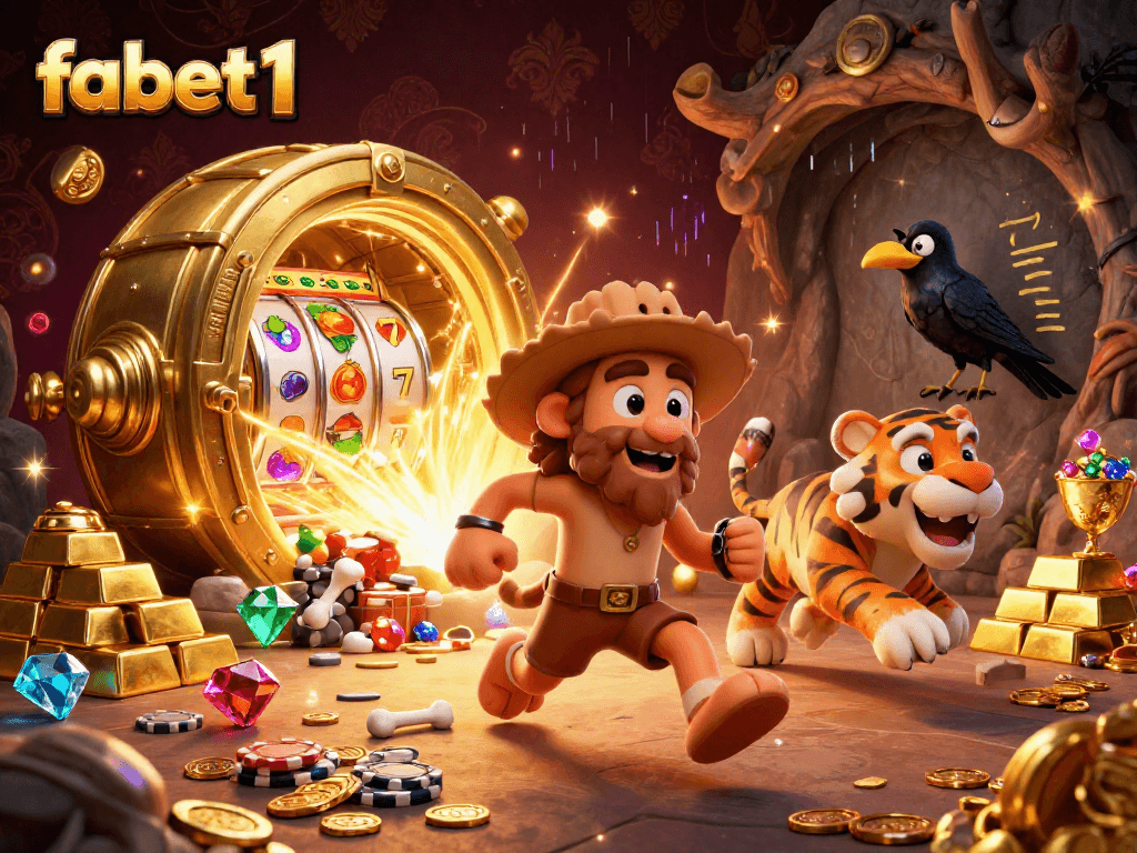 Experience fabet1 with an engaging 3D caveman casino adventure filled with treasures and vibrant gaming elements.