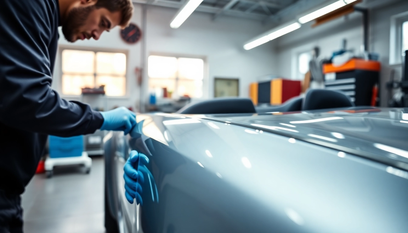 PPF Chattanooga expert applying paint protection film on a sleek vehicle.