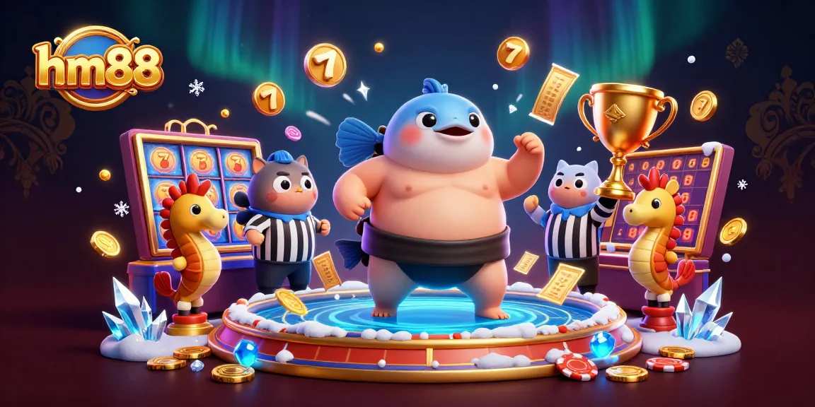 Play interactive casino slots in a lively atmosphere at hm88, featuring vibrant characters and dynamic elements.