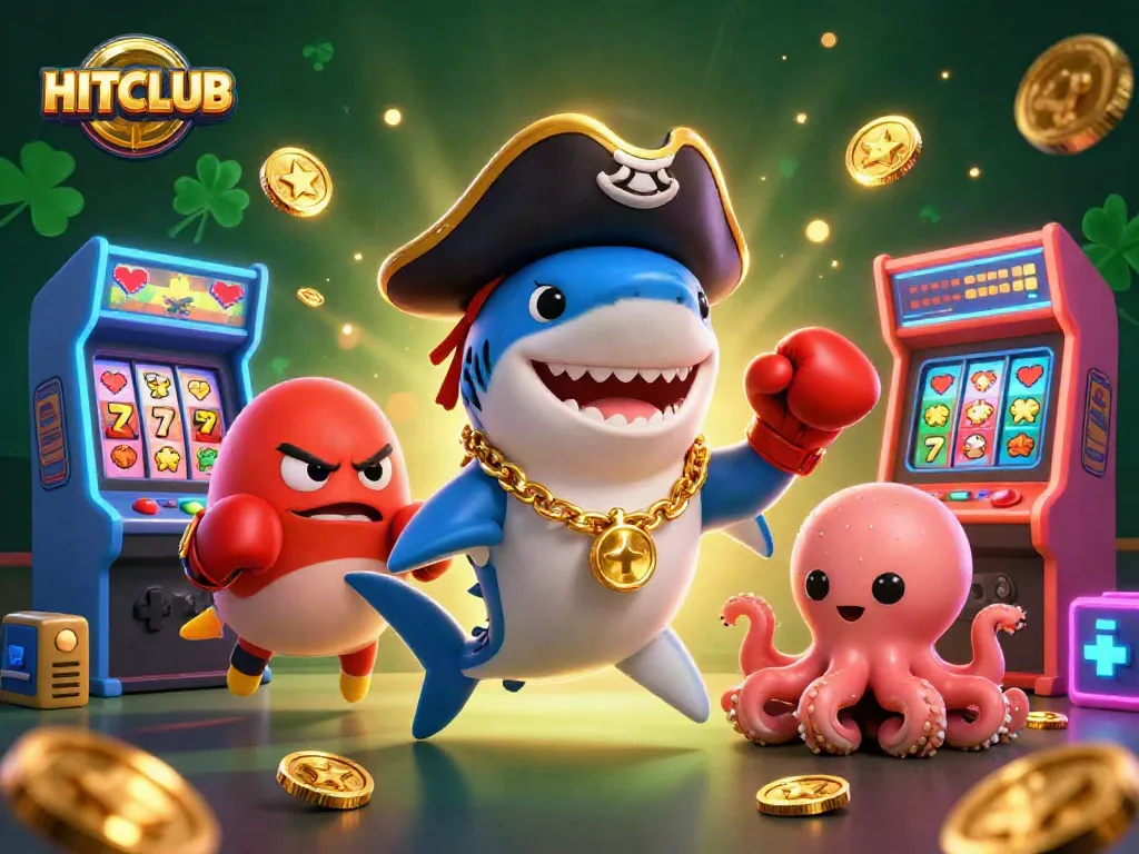 Engage in thrilling gameplay with HITCLUB's vibrant characters and casino elements.