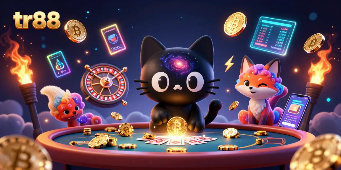 Experience thrilling gameplay at tr88 with vibrant cosmic elements and 3D characters in a dynamic casino setting.