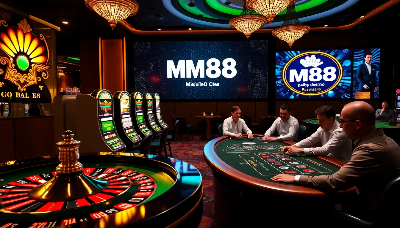 Experience the thrill of MM88 at an upscale casino, showcasing strategic bets and luxurious gaming.