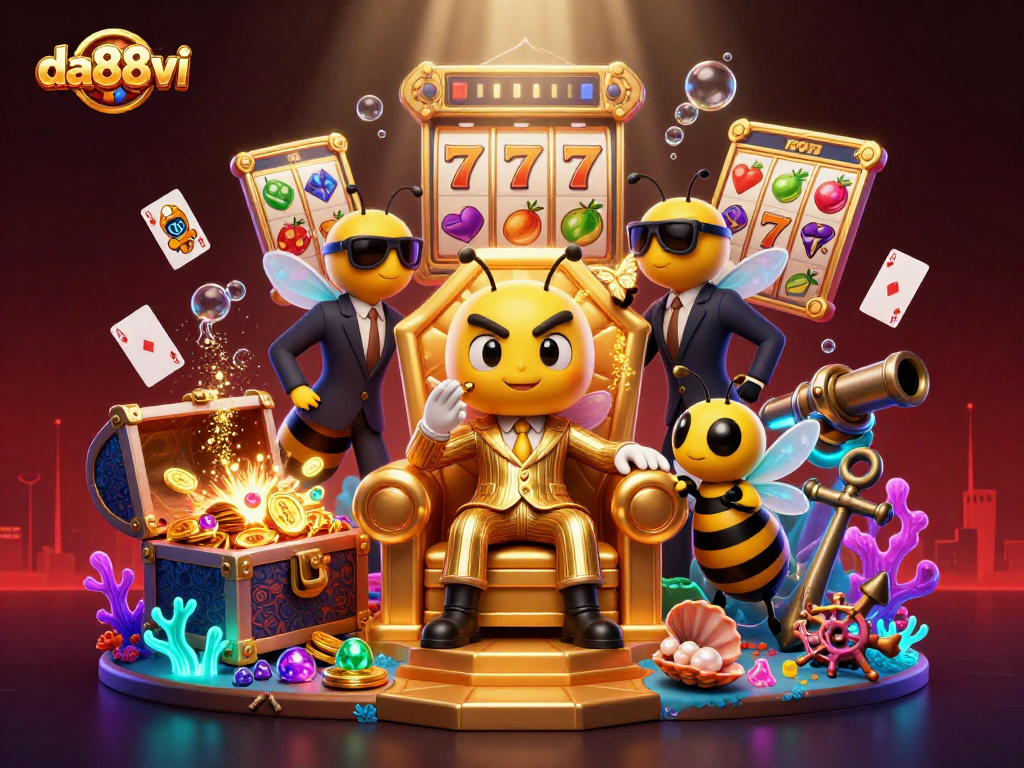Spin the reels with da88vi through an exciting casino adventure full of vibrant characters and elements.