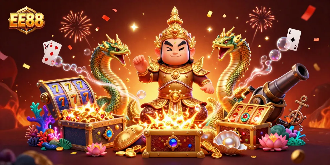 Engage with EE88's vibrant online casino experience featuring dynamic elements and inviting characters.