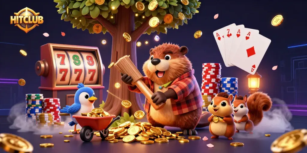 Experience thrilling HITCLUB gameplay with vibrant characters and dynamic poker elements.