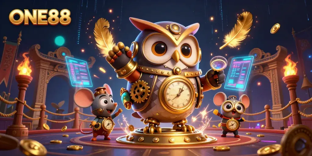 Experience thrilling gameplay at ONE88 with vibrant characters and dynamic casino elements.