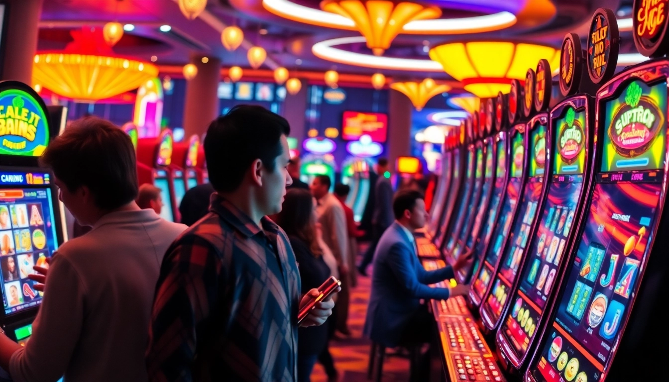 Slot gacor machines attracting players with vibrant lights and engaging gameplay.
