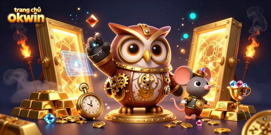 Winning big at trang chủ Okwin with an action-packed casino adventure in a vibrant 3D scene.