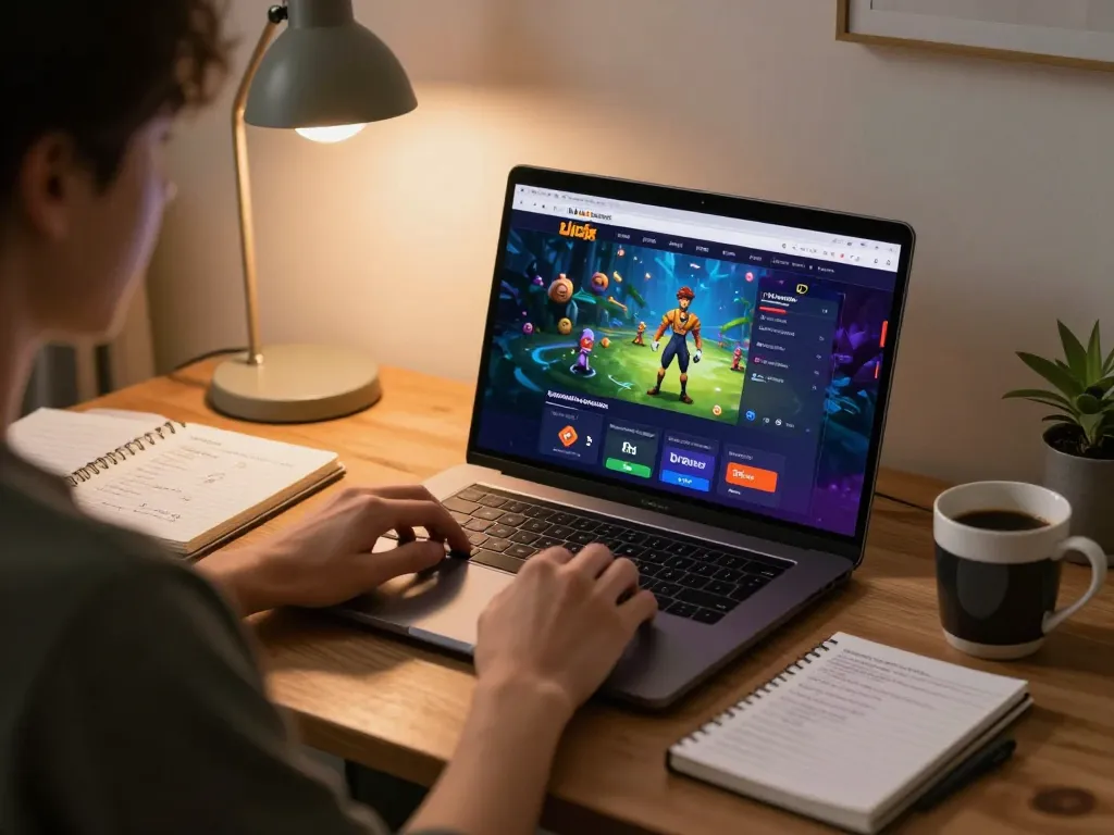 Engaging online gaming session with Link Dabet chính thức on laptop, highlighting strategic betting.