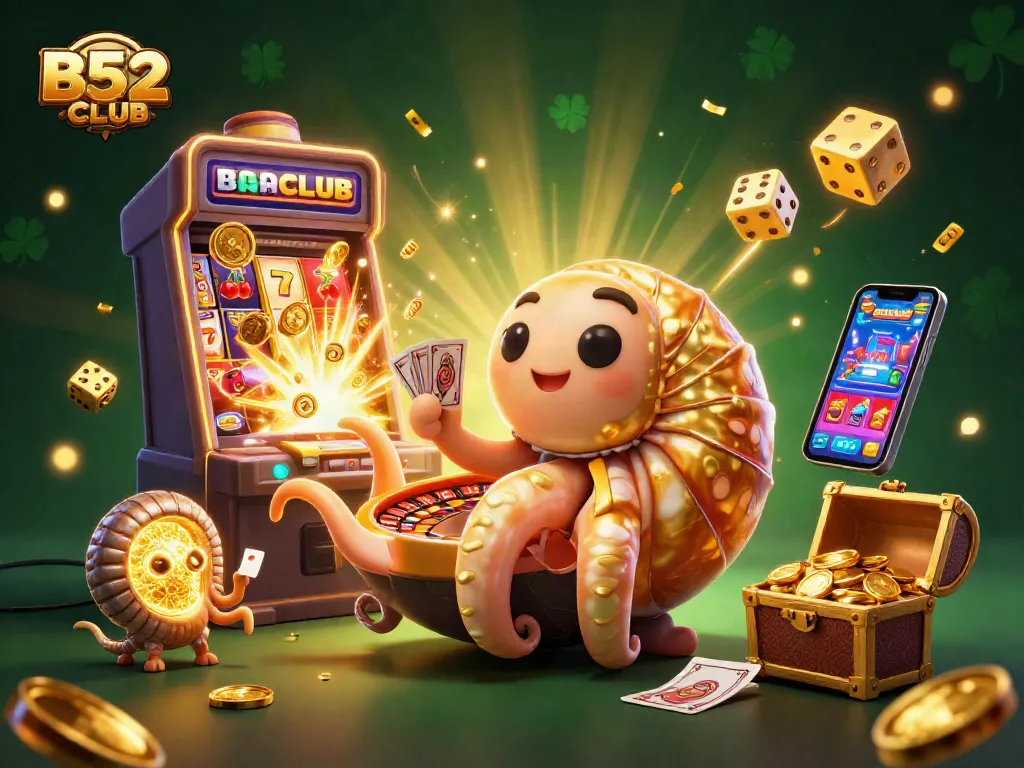 Experience B52CLUB excitement with vibrant casino elements featuring thrilling games and jackpots.