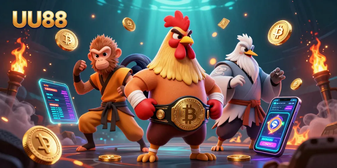 Engage with UU88's vibrant casino experience featuring unique characters amid captivating game elements.