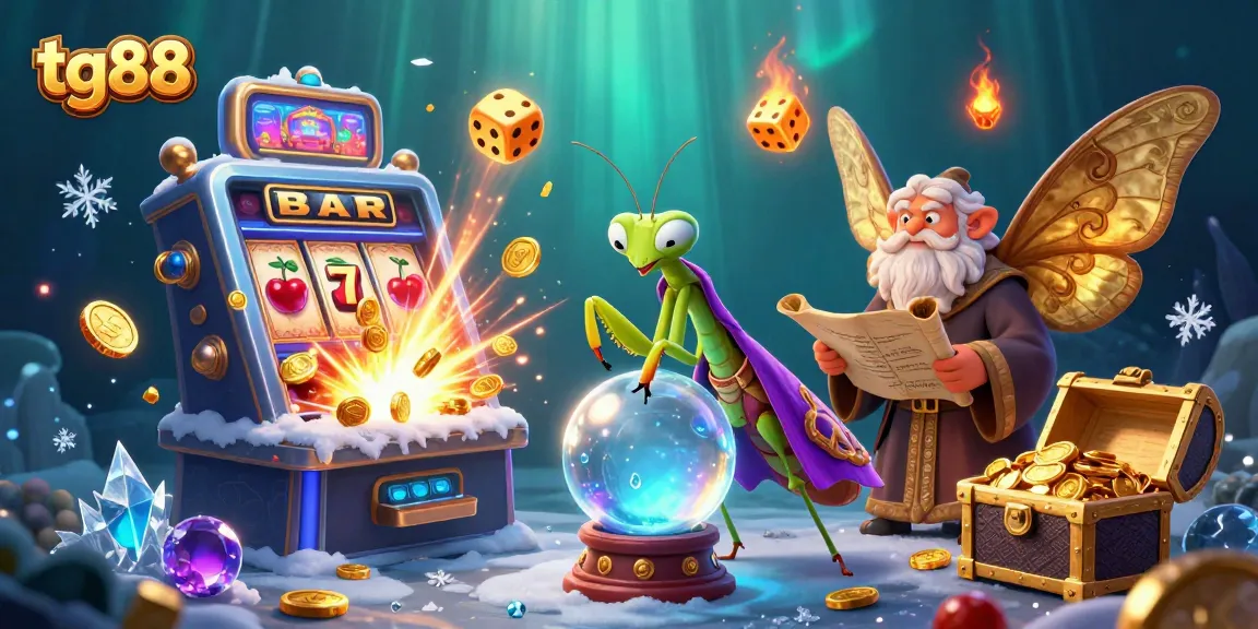 Engage with tg88's thrilling online casino experience through vibrant illustrations of fortune tellers and jackpots.