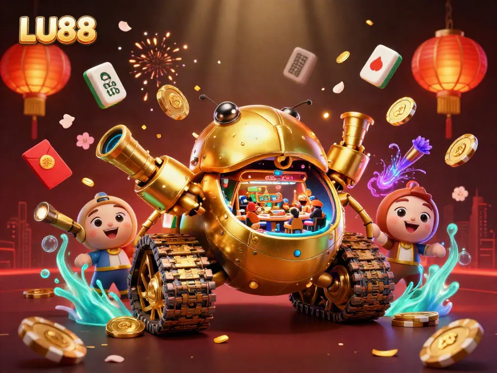 LU88 casino tank bursting with excitement, showcasing vibrant games and rewards for players.