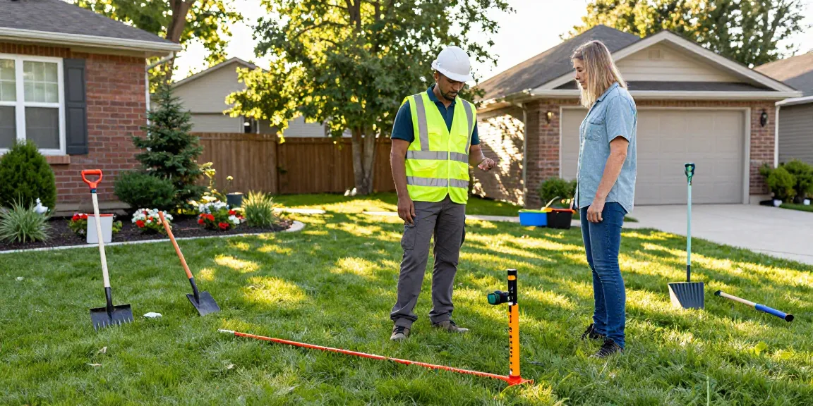 Professional levelling ottawa services being discussed in a sunny backyard setting.