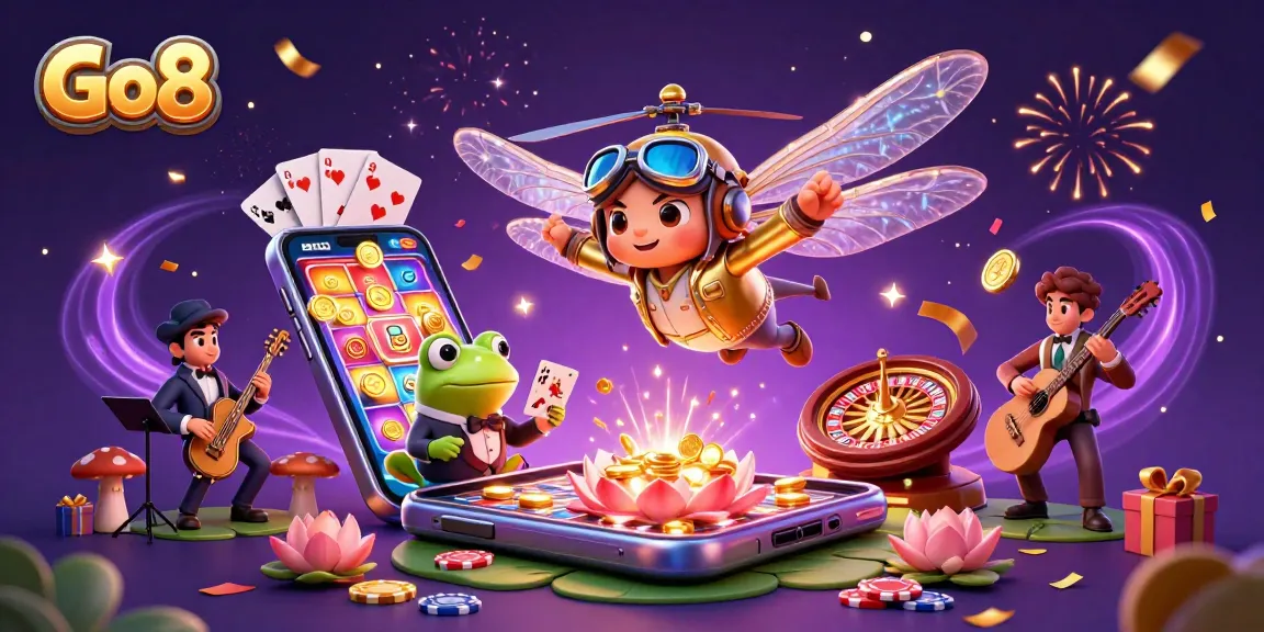 Engage with Go8's vibrant online casino scene featuring dynamic characters and exciting gaming elements.