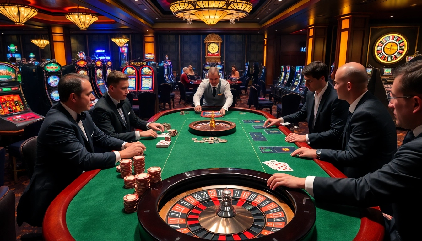 Experience the thrill of ku88 gaming at a luxurious casino table with professional dealers and vibrant atmosphere.