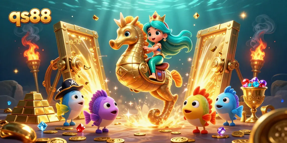 Experience the qs88 magic with a mermaid princess and a treasure-filled scene, highlighting gaming excitement.