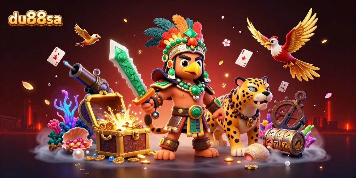 Engage in thrilling gameplay at du88sa with a captivating casino scene featuring vibrant 3D characters.