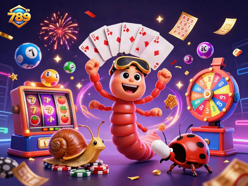 Experience the thrill of 789CLUB with vibrant characters and dynamic casino action in this stunning illustration.