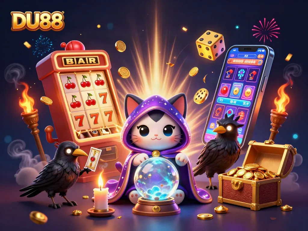 Experience DU88's thrilling adventures with vibrant casino elements and magical characters