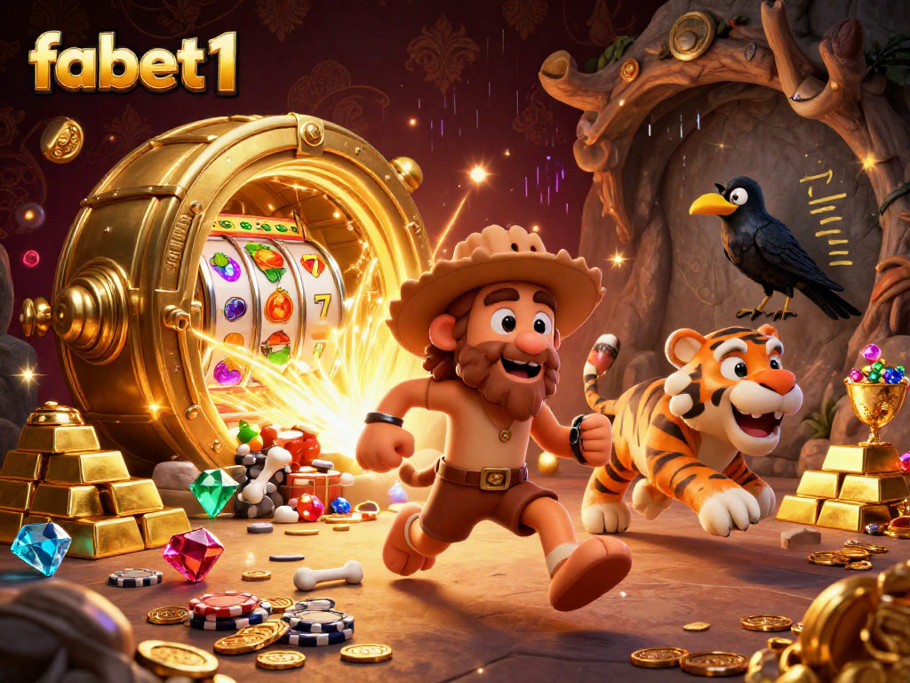 Experience fabet1 with an engaging 3D caveman casino adventure filled with treasures and vibrant gaming elements.