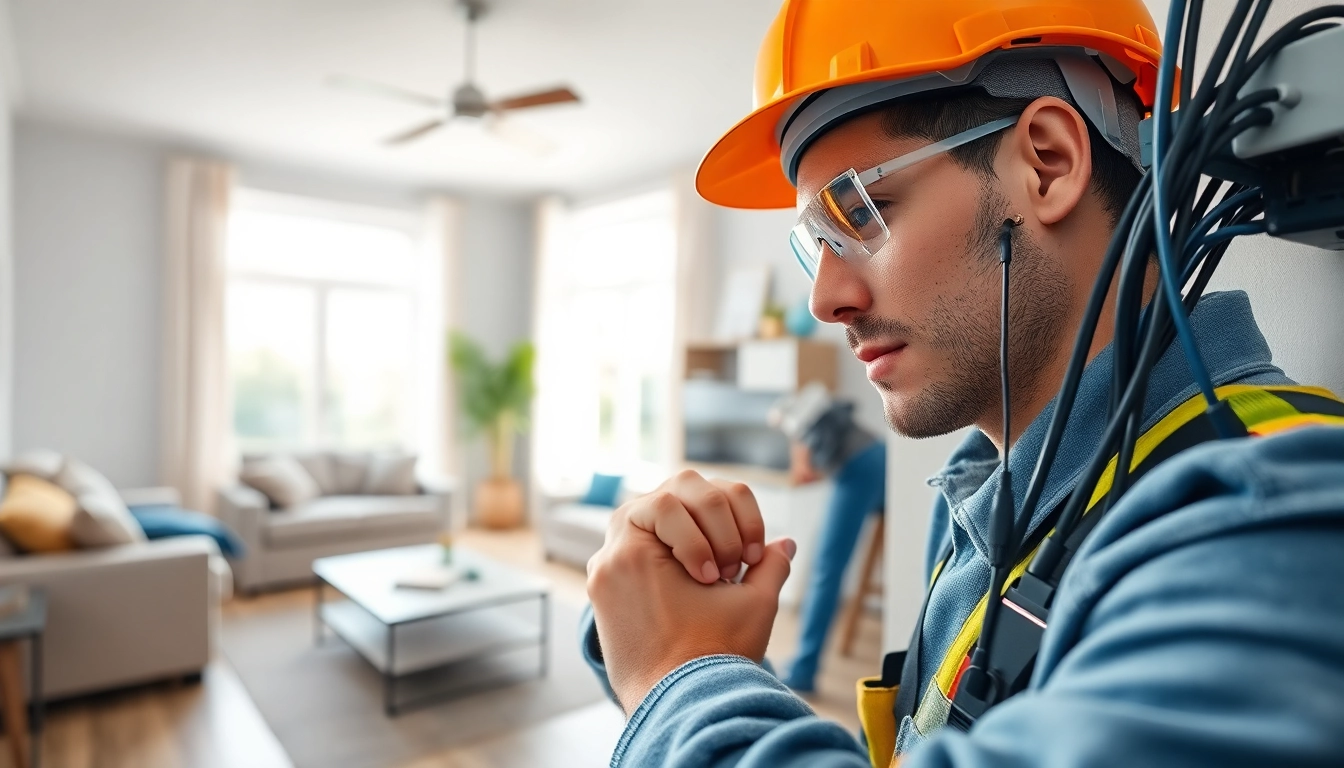 Electrician lower north shore performing wiring in a bright, modern home.
