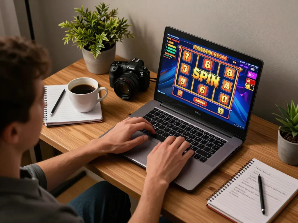 Engaging online casino gaming experience with Win138 slot game on laptop screen.