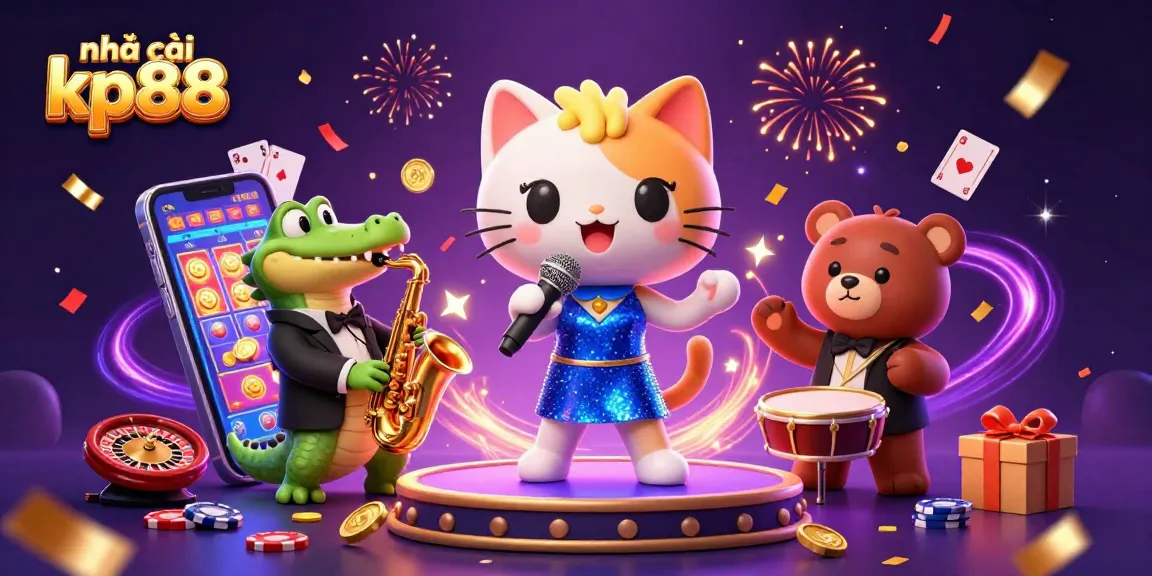 Experience the excitement of nhà cái kp88 with dynamic characters in a vibrant casino scene.