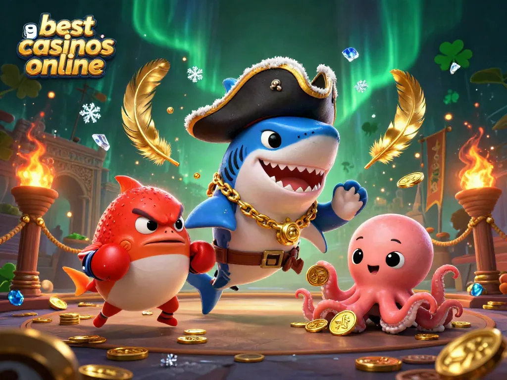 Experience the excitement of the best paypal casinos online with dynamic cartoon characters and vibrant casino elements.