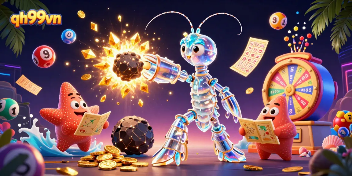 Experience exciting wins at qh99vn with colorful lottery balls and dynamic casino elements.