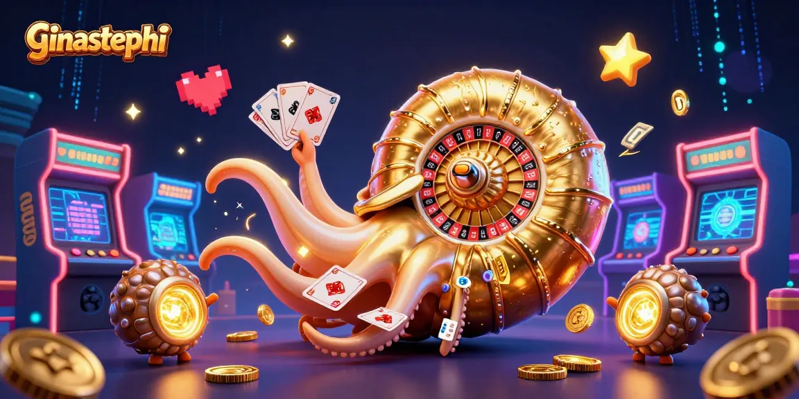 Experience thrilling gameplay with ginastephi as glowing ammonites and an ancient nautilus roulette wheel captivate players.