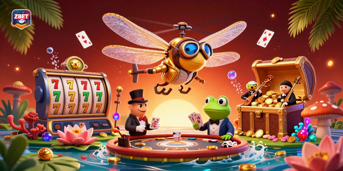 ZBET enhances your gaming excitement with vibrant illustrations showcasing lively casino action in a dynamic setting.